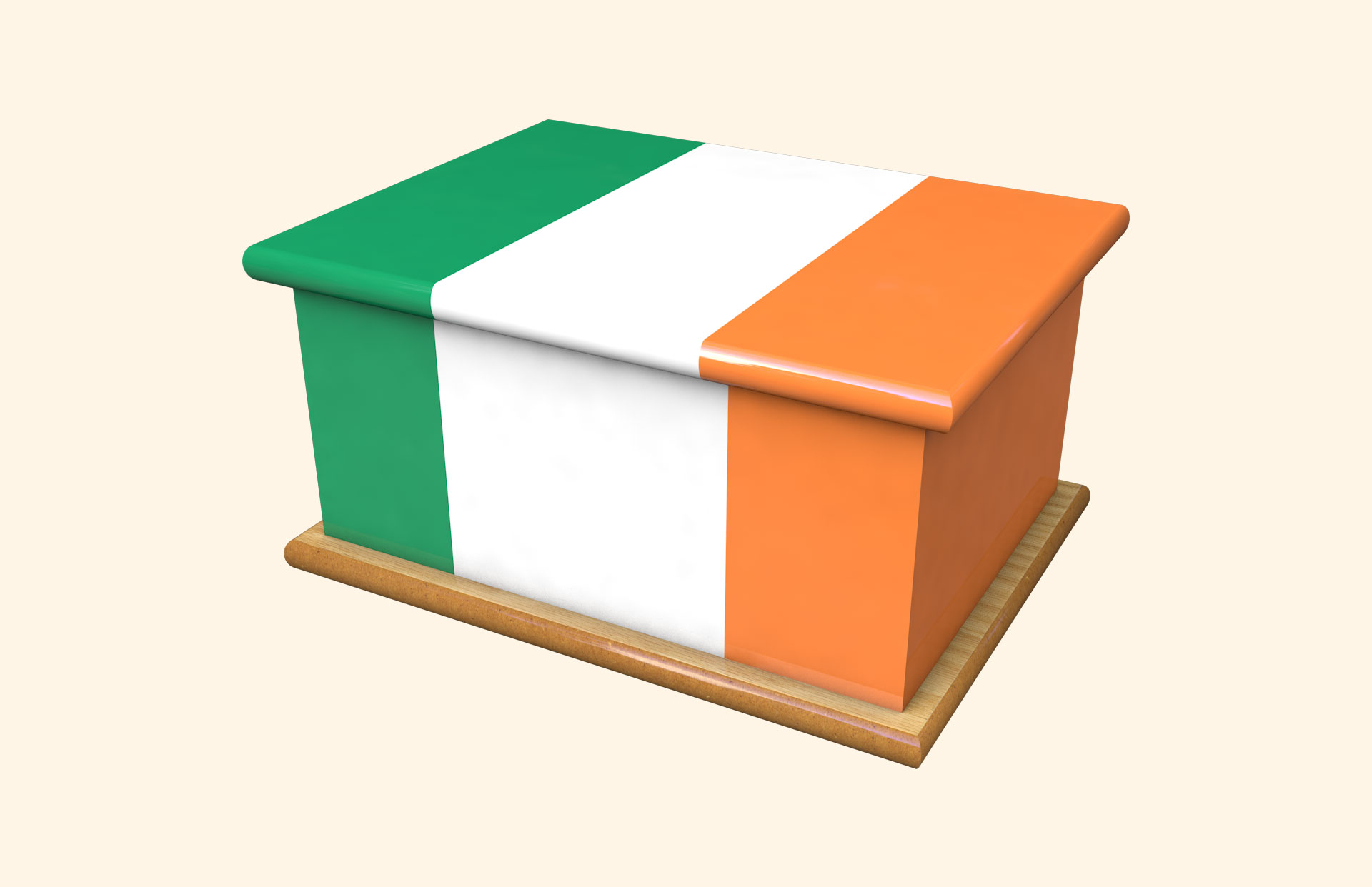 Irish Flag adult ashes casket